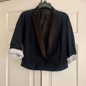 BCBGMAXAZRIA Navy Blue High-low blazer